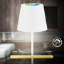 Stolní lampy dekorační - BRILO 7510016 Calida 3 v 1 RGBW LED stolní lampička bezdrátová IP44, stmívatelné, dotykový vypínač, bílá - BRILO - foto 4