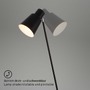 Stojací lampy - BRILO 1475015 Stojací svítidlo, 127 cm, 1x E27, max. 10W, černá - BRILO - foto 4