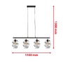Podélná - BRI 4871-045 Závěsné svítidlo, 130 cm, max. 60 W, černá - BRILONER - foto 4