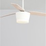 Ventilátory - NV 5260261 Stropní ventilátor se světlem MONSOON tělo z oceli matná bílá a sklo 3ABS dřevěné listy LED 18W 3000K - NOVA LUCE - foto 4