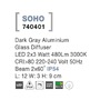 Nástěnná - NV 740401 Venkovní nástěnné svítidlo SOHO tmavě šedý hliník skleněný difuzor LED 2x3W 3000K 220-240V 2x60st. IP54 světlo nahoru a dolů - NOVA LUCE - foto 4