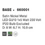 Bodová - NV 660001 Bodové svítidlo BASE nikl satén kov GU10 1x5W IP20 bez žárovky - NOVA LUCE - foto 4
