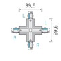 Lišty a příslušenství IVELA - IMPR 710035 Deko-Light kolejnicový systém 3-fázový 230V D Line X-spojka levé-levé-pravé-pravé 230V černá RAL 9011 166 - foto 4