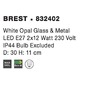 Plafoniéry - NV 832402 Stropní svítidlo BREST stropní svítidlo bílé opálové sklo a kov E27 2x12W - NOVA LUCE - foto 4