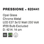 Kruhová - NV 620441 Stropní svítidlo PRESSIONE opálové sklo a chromovaný kov E27 3x12W - NOVA LUCE - foto 4