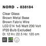 Dekorativní - NV 838184 Závěsné svítidlo NORD čiré sklo hnědá kovová základna hnědý kabel E14 1x5W IP20 bez žárovky - NOVA LUCE - foto 4