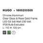 Podélná - NV 1600200505 Závěsné svítidlo HUGO chromovaný hliník čiré sklo a růžový zlatý rám G9 5x5W bez žárovky - NOVA LUCE - foto 4