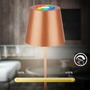 Stolní lampy dekorační - BRILO 7510013 Calida stolní lampička - 2,5W, 200lm, nabíjecí, LED, stmívatelné, RGBW, uchycení na láhev, bronzová - BRILO - foto 4