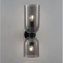 Dekorativní - NV 9241110 Nástěnné svítidlo PALMER kouřové sklo černá kovová základna E14 2x5W 230V IP20 bez žárovky - NOVA LUCE - foto 4