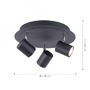 Bodová - LD 11943-13 TARIK LED stropní svítidlo, antracit, 3 ramenné, nastavitelné hlavy MEDION 3000K - LEUCHTEN DIREKT / JUST LIGHT - foto 4