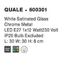 Hranatá - NV 600301 Stropní svítidlo QUALE matné bílé sklo chromovaný kov E27 1x12W - NOVA LUCE - foto 4
