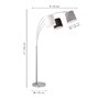 Stojací lampy - LD 15461-55 MELVIN Stojací svítidlo v barvě oceli s tříbarevným látkovým stínítkem v moderním designu - LEUCHTEN DIREKT / JUST LIGHT - foto 4
