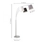 Stojací lampy - LD 15461-55 MELVIN Stojací svítidlo v barvě oceli s tříbarevným látkovým stínítkem v moderním designu - LEUCHTEN DIREKT / JUST LIGHT - foto 4