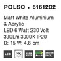 Dekorativní - NV 6161202 Nástěnné svítidlo POLSO matný bílý hliník LED 6W 3000K - NOVA LUCE - foto 4