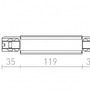 Lišty a příslušenství EUTRAC - RED R11320 EUTRAC podélný spoj s možností napájení bílá 230V - RED - DESIGN RENDL - foto 4