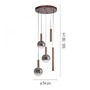 Vícečetná - PN 2285-23 LED závěsné svítidlo BOWL, hnědé, stmívatelné, kruhové, SimplyDim, 2700K - PAUL NEUHAUS - foto 4