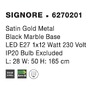Stojací lampy - NV 6270201 Stojací lampa SIGNORE saténový zlatý kov černá mramorová základna E27 1x12W 230V IP20 bez žárovky - NOVA LUCE - foto 4
