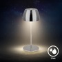 Stolní lampy dekorační - BRILO 7503018 LED nabíjecí stolní lampička Serina Mini, bezdrátová, 20cm, IP44, 2,5W, stmívatelné, dotykový vypínač, chrom - BRILO - foto 4