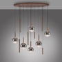 Vícečetná - PN 2288-23 LED závěsné svítidlo BOWL, hnědé, stmívatelné vypínačem, SimplyDim, 2700K - PAUL NEUHAUS - foto 4