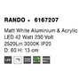 Kruhová - NV 6167207 Stropní svítidlo RANDO matný bílý hliník a akryl LED 42W 230V 3000K IP20 - NOVA LUCE - foto 4