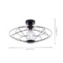 Dekorativní - LD 15361-18 PORTO Stropní svítidlo, černá, 1x E27, do interiéru, IP20, 60 W - LEUCHTEN DIREKT / JUST LIGHT - foto 4