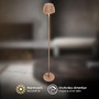 Stojací lampy - BRI 1625017 Loca stojanová lampa - 8W, 800lm, LED, dotykový vypínač, stmívatelná, teplá bílá, kávová - BRILONER - foto 4