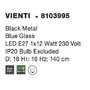 Koule - NV 8103995 Závěsné svítidlo VIENTI modré sklo a černý kov E27 1x12W 230V IP20 bez žárovky - NOVA LUCE - foto 4