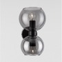 Dekorativní - NV 9241120 Nástěnné svítidlo PALMER kouřové sklo černá kovová základna E14 2x5W 230V IP20 bez žárovky - NOVA LUCE - foto 4