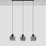 Podélná - NV 9241150 Závěsné svítidlo PALMER kouřové sklo černý kabel černá kovová základna E27 3x12W 230V IP20 bez žárovky - NOVA LUCE - foto 4