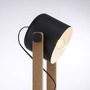 Stolní lampy dekorační - LD 15666-18 CUP LED stolní lampa, černá, šňůrový vypínač, imitace dřeva, industriální design - LEUCHTEN DIREKT / JUST LIGHT - foto 4