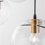 Vícečetná - NV 9416933 Závěsné svítidlo MIRALE čiré sklo a zlatý kov černý PVC kabel E27 3x12W 230V IP20 bez žárovky - NOVA LUCE - foto 4