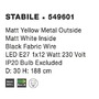 Stojací lampy - NV 549601 Stojací lampa STABILE matný žlutý kov zvenku matná bílá uvnitř E27 1x12W IP20 bez žárovky - NOVA LUCE - foto 4