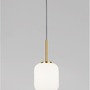 Koule - NV 9624065 Závěsné svítidlo LATO opálové sklo antický mosazný kov černý kabel E14 1x5W 230V IP20 bez žárovky - NOVA LUCE - foto 4
