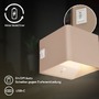 Nepřímé osvětlení - BRI 3879011 Borra nástěnné svítidlo - 1,5W, 100lm, bezdrátové, LED, s pohybovým čidlem, béžové - BRILONER - foto 4