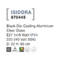 Závěsná - NV 870445 Venkovní závěsné svítidlo ISIDORA černý litý hliník čiré sklo E27 1x12W 220-240V IP54 bez žárovky - NOVA LUCE - foto 4