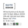 Nástěnná - NV 859439 Venkovní nástěnné svítidlo SUITE bílý hliník a akryl LED 10W 3000K 100-240V 140st. IP54 - NOVA LUCE - foto 4