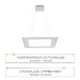 Hranatá - PN 2535-95 PURE-COSMO LED závěsné svítidlo v barvě kartáčovaného hliníku a nastavitelnou barvou světla s dálkovým ovladačem 2700-5000K - PAUL NEUHAUS - foto 4