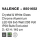 Kruhová - NV 8501652 Závěsné svítidlo VALENCE čirý křišťál a bílé sklo chromovaný hliník G9 6x42W IP20 bez žárovky - NOVA LUCE - foto 4