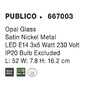 Bodová - NV 667003 Bodové svítidlo PUBLICO opálové sklo nikl satén kov E14 3x5W IP20 bez žárovky - NOVA LUCE - foto 4