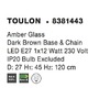 Dekorativní - NV 8381443 Závěsné svítidlo TOULON jantarové sklo tmavě hnědá základna a řetěz E27 1x12W IP20 bez žárovky - NOVA LUCE - foto 4