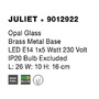 Stolní lampy dekorační - NV 9012922 AKCE - Stolní lampa JULIET opálové sklo mosazná kovová základna E14 1x12W IP20 bez žárovky - NOVA LUCE - foto 4