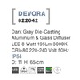 Sloupková - NV 822642 Venkovní sloupkové svítidlo DEVORA tmavě šedý hliník a skleněný difuzor LED 8W 3000K 220-240V IP54 - NOVA LUCE - foto 4