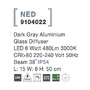 Sloupková - NV 9104022 Venkovní sloupkové svítidlo NED tmavě šedý hliník skleněný difuzor LED 6W 3000K 220-240V 38st. IP54 - NOVA LUCE - foto 4