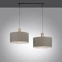 Vícečetná - LD 15113-15 LINEN Závěsné svítidlo, tkanina, šedá, E27, dřevo, 2-ramenné - LEUCHTEN DIREKT / JUST LIGHT - foto 4