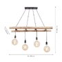 Podélná - LD 15025-18 EDGAR Závěsné svítidlo v moderním retro designu s dřevěným žebříkem z eukalyptového dřeva - LEUCHTEN DIREKT / JUST LIGHT - foto 4