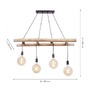 Podélná - LD 15025-18 EDGAR Závěsné svítidlo v moderním retro designu s dřevěným žebříkem z eukalyptového dřeva - LEUCHTEN DIREKT / JUST LIGHT - foto 4