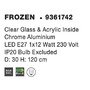 Koule - NV 9361742 Závěsné svítidlo FROZEN čiré sklo a akryl uvnitř chromovaný hliník E27 1x12W IP20 bez žárovky - NOVA LUCE - foto 4