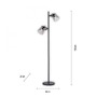 Stojací lampy - LD 15285-18 TINULA LED 2 ramenná stojací lampa černá s nožním vypínačem v jednoduchém designu - LEUCHTEN DIREKT / JUST LIGHT - foto 4