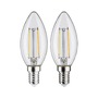 E14 - P 28855 LED svíčka Filament E14 230V 2x2,7W 2700K čirá - PAULMANN - foto 4