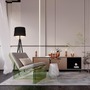 Stojací lampy - M Z177FL-01B Stojací lampa Calvin 60W černá kov/dřevo textilní stínidlo - MAYTONI - foto 4